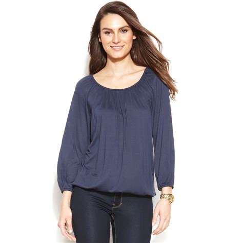 michael michael kors toggle chain 3 4-sleeve top|3/4 Sleeve Michael Kors .